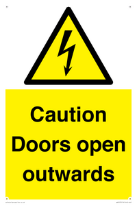 Caution Doors open outwards
